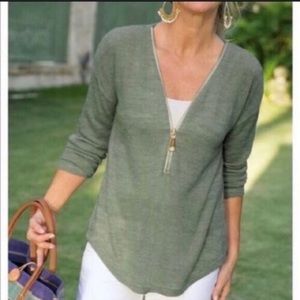 Soft Surroundings green Valentina sweater